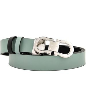 Ferragamo Adjustable Gancini Double-Sided Pre-Cut Lucky Charm Belt, Brand Cm - Green