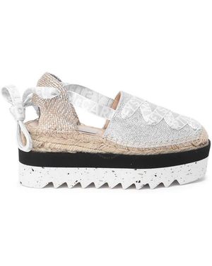 Stella McCartney Silver Gaia Platform Espadrilles - White