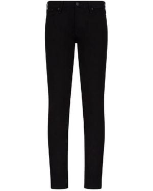 Emporio Armani Slim Fit Washed Cotton Jeans, Waist - Black
