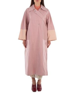 Jil Sander Crop Sleeved Mid-Length Trench Coat, Brand Size 36 (Us Size 4) - Pink