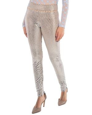 Burberry Ladies Bobbie Sheer Metallic Mesh Leggings, Brand Size 10 (Us - Natural