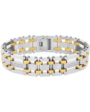 Robert Alton 1/4Ctw Diamond Stainless Steel With Finish Link Bracelet - Metallic