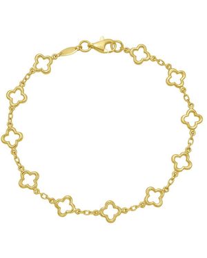 Kylie Harper Ladies 14K Fashion Clover Link Bracelet - Metallic