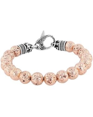 Robert Alton Stainless Steel Lava Bead Bolo Bracelet - Pink