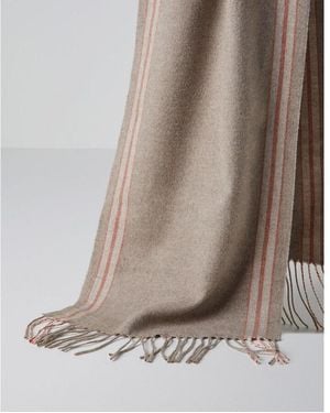 Brunello Cucinelli Carrot Striped Silk Scarf - Brown