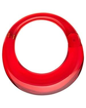 Ferragamo Ladies Aura Sculptural Resin Bangle - Red