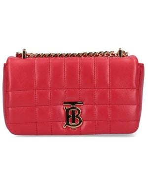 Burberry Bright Quilted Leather Mini Lola Bag - Red