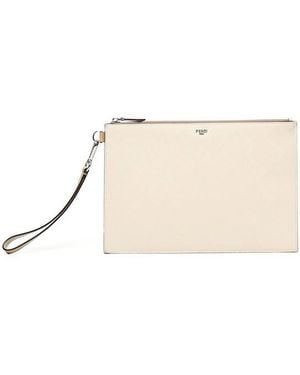 Fendi Shadow Flat Pouch - Natural