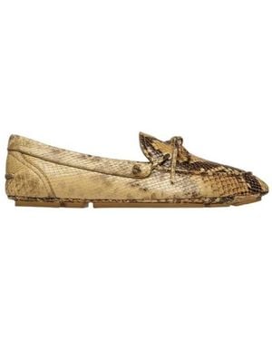 Bally Gaspar Python Printed Leather Loafers, Brand Size 43 Us - Natural
