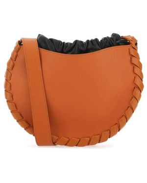 Chloé Chlo Dark Leather Small Mate Crossbody Bag - Orange
