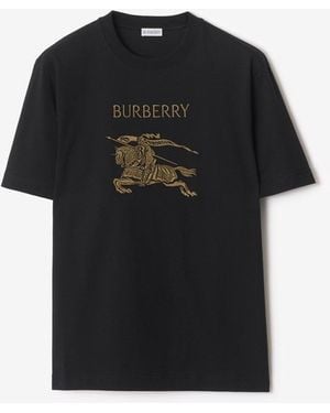 Burberry Knight Cotton T-Shirt - Black