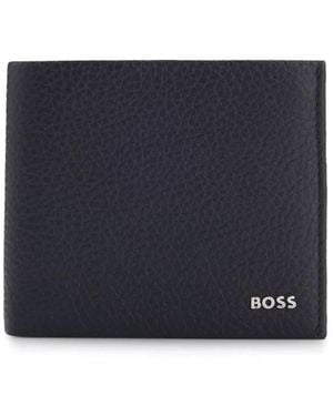 BOSS Boss Grained Leather Wallet - Blue