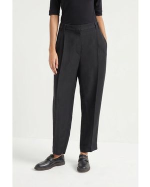 Brunello Cucinelli Relaxed Linen Trousers, Brand Size 40 (Us - Black