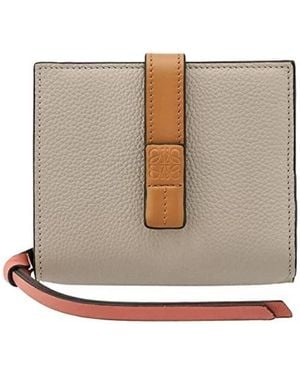 Loewe Soft Grained Calfskin Compact Wallet - Natural