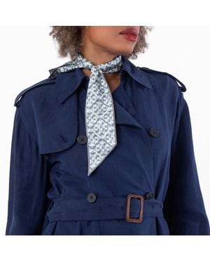 Tory Burch Prismatic T Monogram Silk Ribbon Tie - Blue