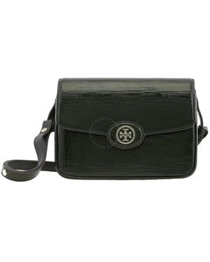 Tory Burch Robinson Embossed Leather Convertible Shoulder Bag - Green