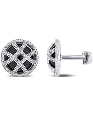 Amour 17 Ct Tgw Onyx Cufflink - Metallic