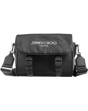Jimmy Choo Eli Logo Print Nylon Crossbody - Black