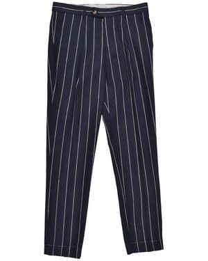 Brunello Cucinelli Linen Blend Striped Pants, Brand Size 54 (Us - Blue