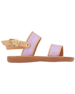 Ancient Greek Sandals Girls Little Clio Rafia Sandals, Brand Size 26 - Pink