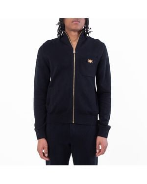 Versace Cashmere-Blend Zip-Up Jumper - Blue