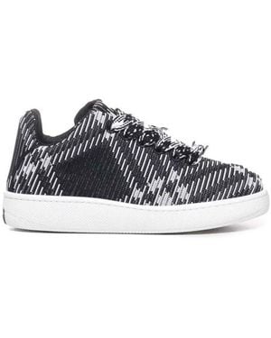 Burberry Check Knit Box Low-Top Trainers, Brand Size 43 Us - Blue