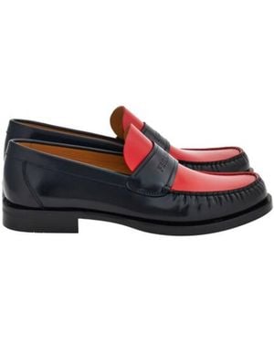 Ferragamo Fort Signature Leather Loafers - Red