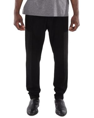 Emporio Armani Knitted Cotton Blend Trousers - Black