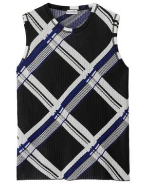 Burberry Check Jacquard Silk Vest - Blue