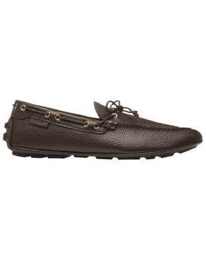 Bally Kyan Kerbs Leather Drivers, Brand Size 10 Us - Brown