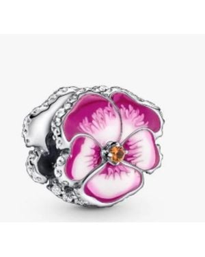 PANDORA Pansy Sterling Charm - Pink