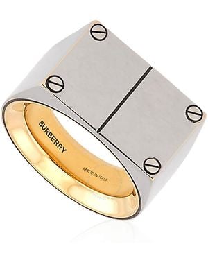 Burberry Olympia Double Plaque Signet Ring - Metallic