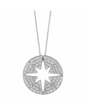 Roberto Coin Diamond Pav Starburst Cutout Disc Pendant - Metallic