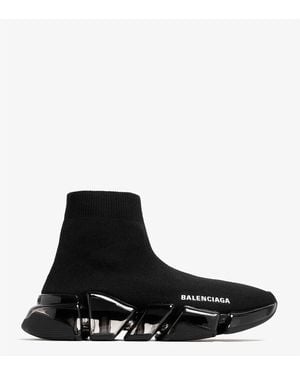 Balenciaga Speed 2.0 Full Clear Sole Recycled Knit Sneaker, Brand Size 39 Us - Black