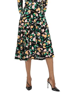 La DoubleJ Ladies Orchard Print Kenny Midi Skirt - Black