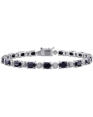 Amour Diamond And 11 1/6 Ct Tgw Sapphire Bracelet - Blue
