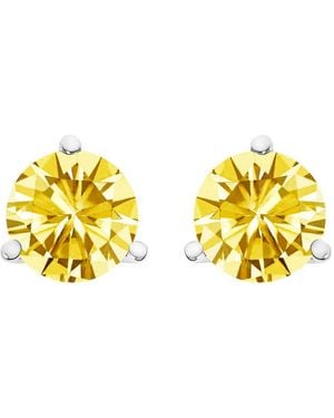 Haus of Brilliance 14K 3-Prong Martini Set 2.0 Cttw Lab Grown Diamond Solitaire Stud Earrings - Yellow