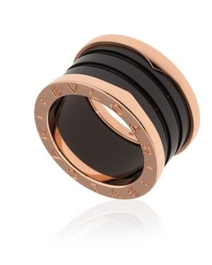 BVLGARI B.Zero1 4-Band 18 Kt Rose And Ceramic Ring, Brand (Us Size 6) - Multicolour