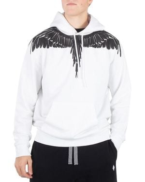 Marcelo Burlon Logo Print Pullover Hoodie - White