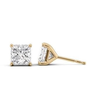 Tresorra 14K 4 Ctw Princess Cut Lab-Grown Diamond Igi Certified Stud Earrings - Metallic