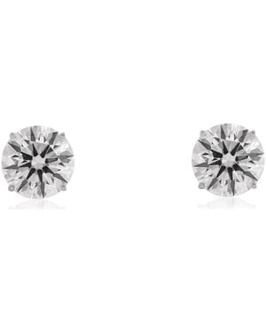 Brilliant Diamond 4.50 Carat Round Lab Grown Diamond Stud Earrings - White