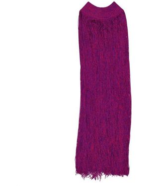 Burberry Mouline Fringed Cape - Purple