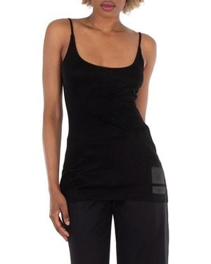 Burberry Equestrian Knight Logo Plain Woven Tank Top - Black