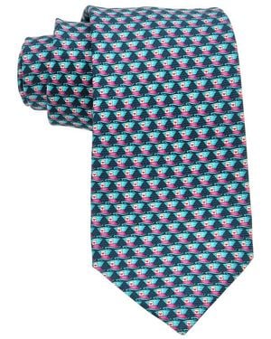 BVLGARI Hats & Spades Pictorial Silk Tie - Blue