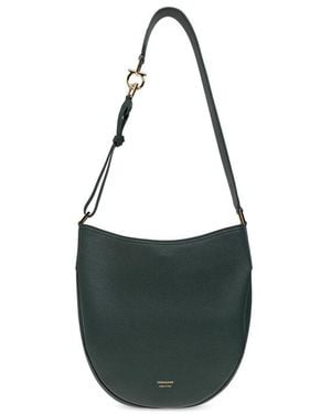 Ferragamo Shoulder Bag Noth-South Hobo Medium - Black