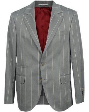 Brunello Cucinelli Light Wool Blend Blazer, Brand Size 50 (Us - Grey