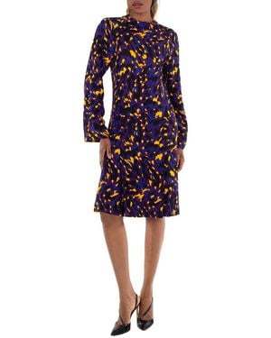 Burberry Camouflage Print Dress, Brand Size 4 Us - Blue