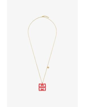 Givenchy 4G Liquid Golden Color Pendant Necklace_Coral - White