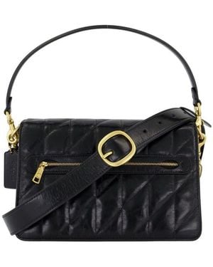 COACH Chain Tabby Shoulder Bag With Quilting - Black