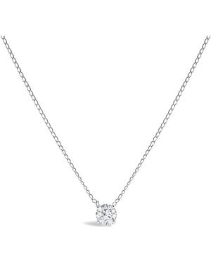 Haus of Brilliance 14K Floating 1/2 Cttw Lab Grown Diamond Solitaire Pendant Necklace - Metallic